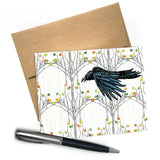 Beautiful Crow illustrated greeting card by Two Little Fruits