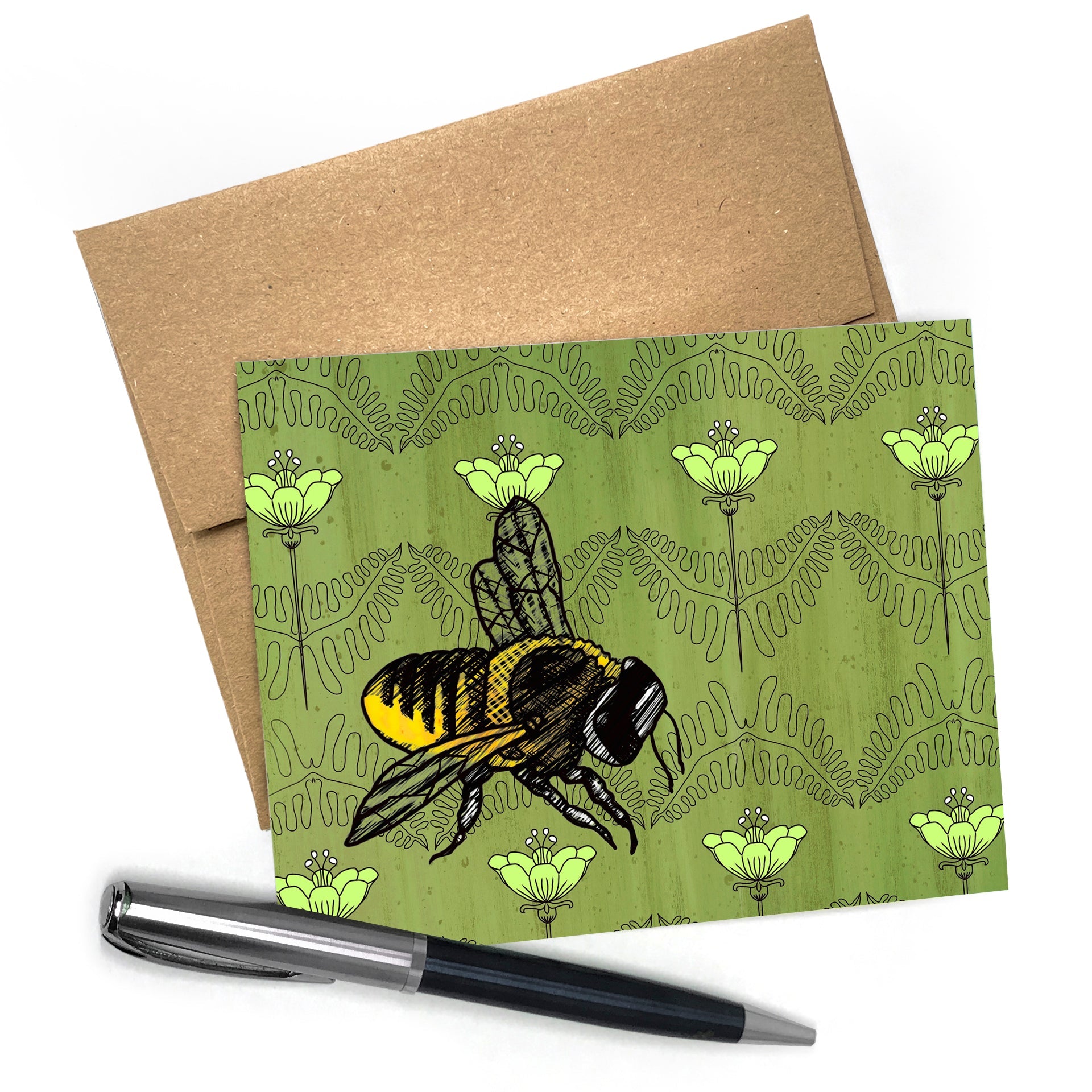 Bee Greeting Card - Greeting Cards - Two Little Fruits - Two Little Fruits