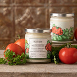Beefsteak Tomato Leaf Candle - 100Soy Wax, Eco - Friendly, Hand - Poured, 40+ Hour Burn Time - Soy Candles - Two Little Fruits - Two Little Fruits