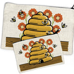 Beehive Cosmetic Travel Pouch - Adorable Zipper Pouch for Organizing Essentials in 2 Sizes - Zipper Pouches - Two Little Fruits - Two Little Fruits