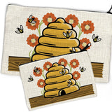 Beehive Cosmetic Travel Pouch - Adorable Zipper Pouch for Organizing Essentials in 2 Sizes - Zipper Pouches - Two Little Fruits - Two Little Fruits