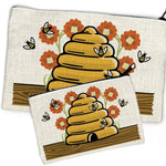 Beehive Cosmetic Travel Pouch - Adorable Zipper Pouch for Organizing Essentials in 2 Sizes - Zipper Pouches - Two Little Fruits - Two Little Fruits