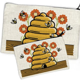 Beehive Cosmetic Travel Pouch - Adorable Zipper Pouch for Organizing Essentials in 2 Sizes - Zipper Pouches - Two Little Fruits - Two Little Fruits