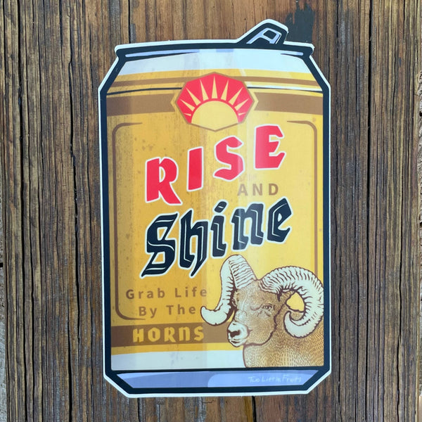 Rise and Shine Beer Can Sticker, Sticker - Two Little Fruits