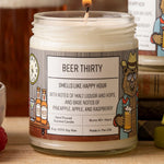 Beer Scented Candle - 8oz Hand - Poured Eco - Friendly Soy Wax with Hops, Malt Liquor, and Green Apple - Soy Candles - Two Little Fruits - Two Little Fruits