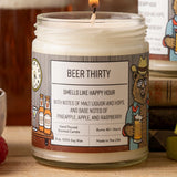 Beer Scented Candle - 8oz Hand - Poured Eco - Friendly Soy Wax with Hops, Malt Liquor, and Green Apple - Soy Candles - Two Little Fruits - Two Little Fruits