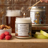 Beer Scented Candle - 8oz Hand - Poured Eco - Friendly Soy Wax with Hops, Malt Liquor, and Green Apple - Soy Candles - Two Little Fruits - Two Little Fruits