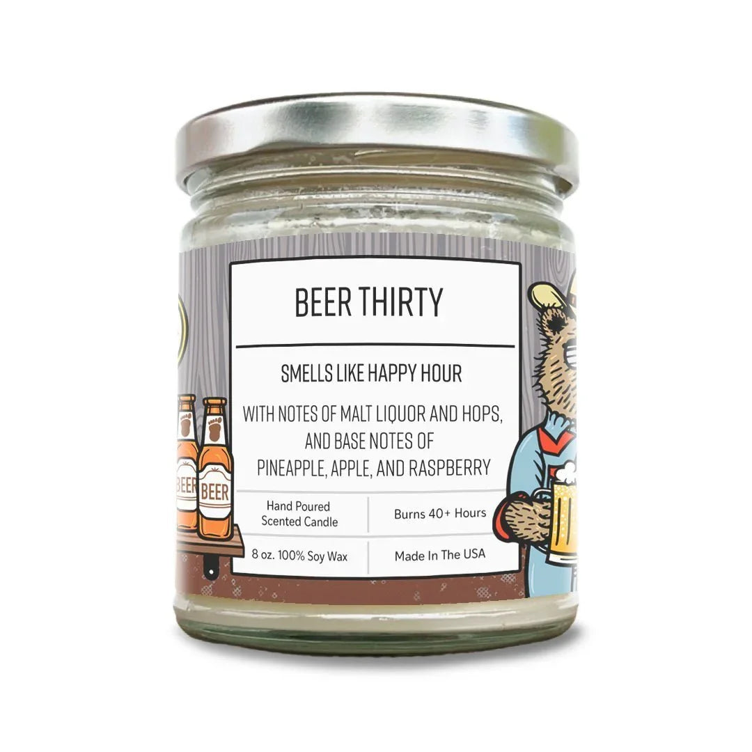 Beer Thirty hand-poured soy candle by Two Little Fruits
