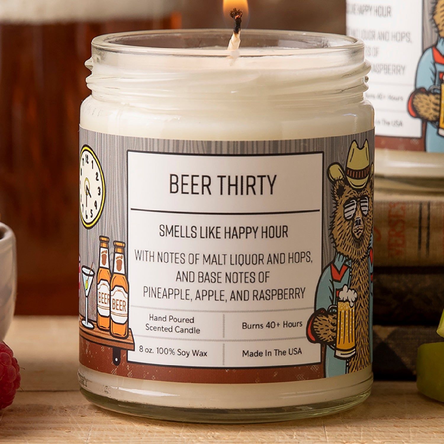 Beer Scented Soy Wax Candle - Two Little Fruits