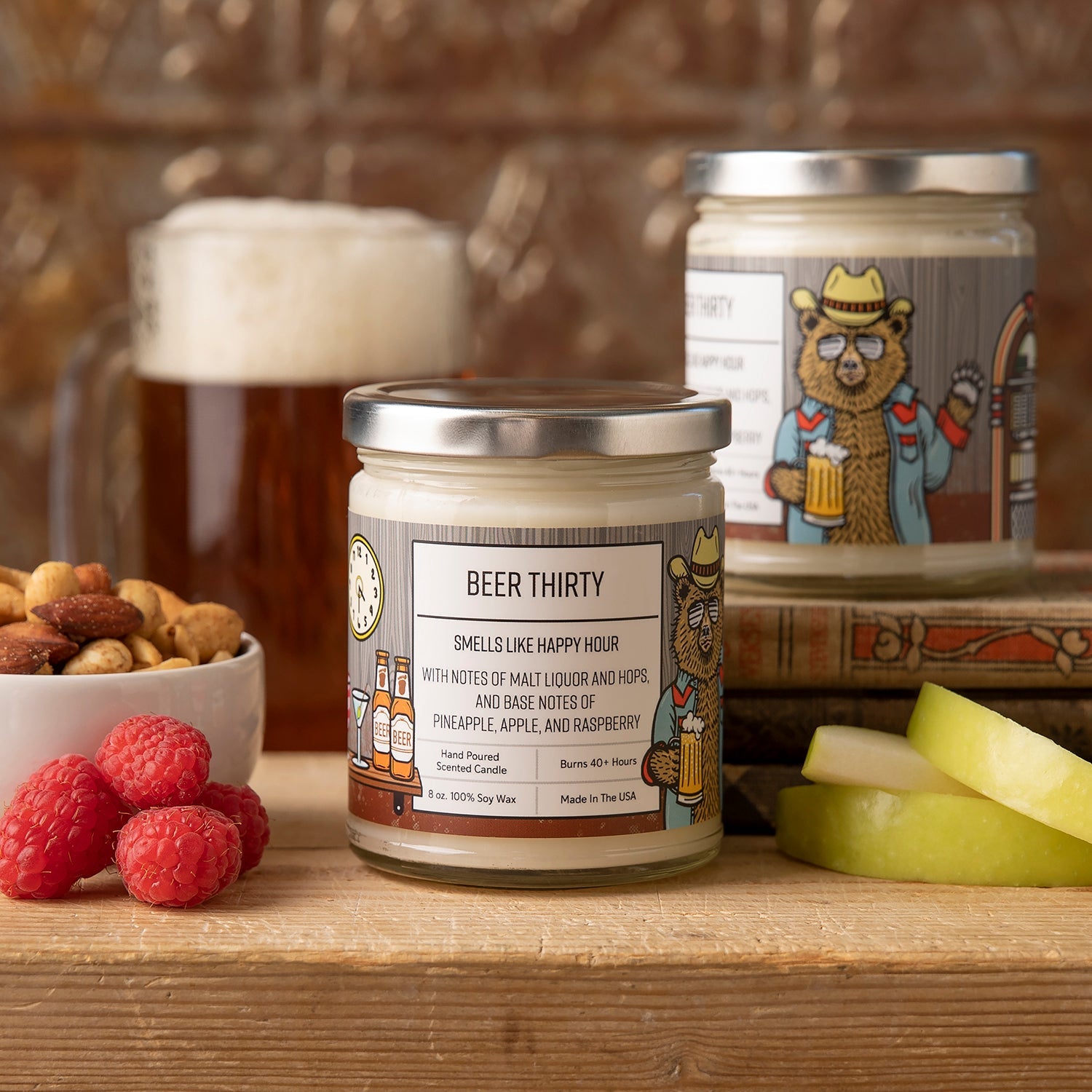 Beer Scented Soy Wax Candle - Two Little Fruits
