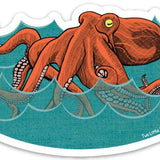 Bento The Octopus Sticker - Durable Water Bottle Octopus Decal for Any Surface - Sticker - Two Little Fruits - Two Little Fruits