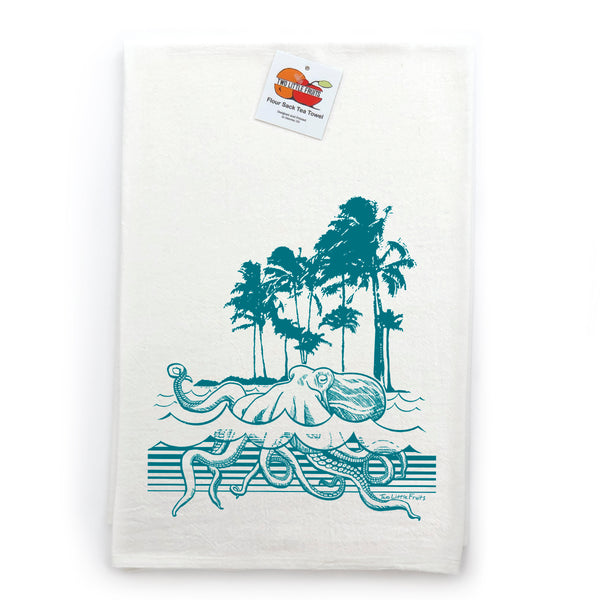 Octopus and Tattoo Sea Lion Cotton Tea Towel Set, Tea Towels - Two Little Fruits