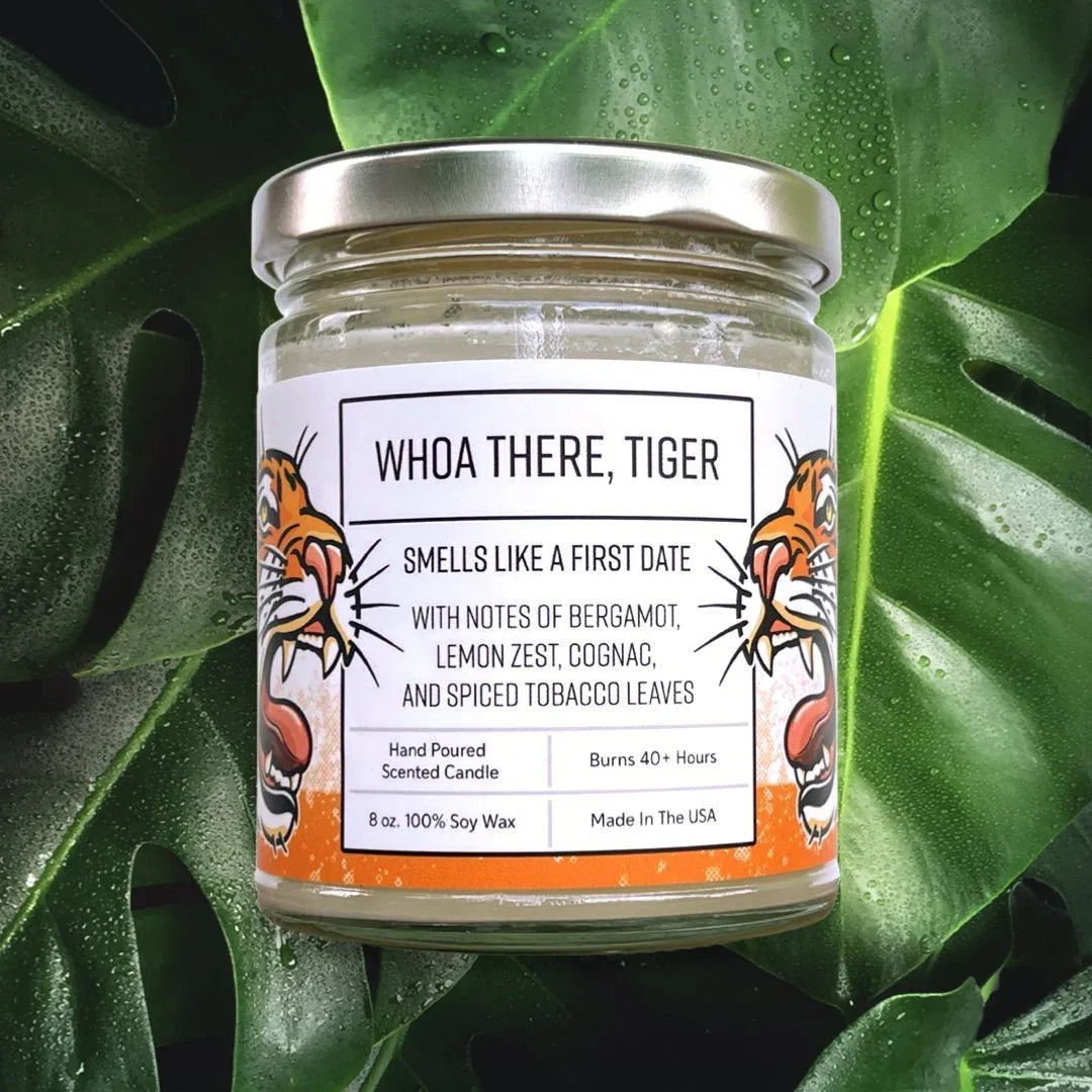 Bergamot Lemon Fragrance Candle - Hand - Poured Soy Wax, Spicy Aroma, 8 Oz Glass Jar - Soy Candles - Two Little Fruits - Two Little Fruits
