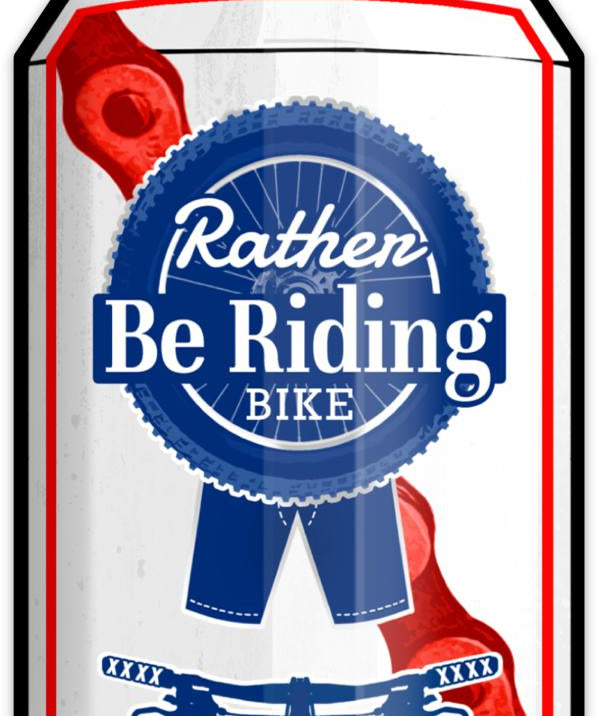 Rather Be Riding Bike Beer Can Sticker - Durable, Waterproof Vinyl, Perfect for Personal Flair - Sticker - Two Little Fruits - Two Little Fruits