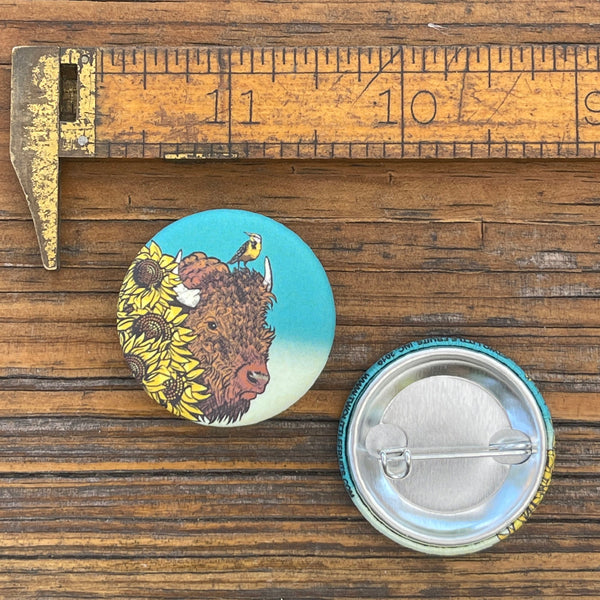 Bison Button Pin, Button Pins - Two Little Fruits