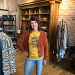 Bison Graphic T-Shirt with Sunflowers - Mustard | Unisex, Eco - Friendly, Made in USA - Tee Shirts - Two Little Fruits - Two Little Fruits