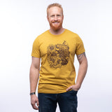Bison Graphic T-Shirt with Sunflowers - Mustard | Unisex, Eco - Friendly, Made in USA - Tee Shirts - Two Little Fruits - Two Little Fruits
