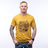 Bison Graphic T-Shirt with Sunflowers - Mustard | Unisex, Eco - Friendly, Made in USA - Tee Shirts - Two Little Fruits - Two Little Fruits