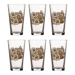 Bison Pint Glass With Sunflower Illustration, 16 Fl Oz - Pint Glass - Two Little Fruits - Two Little Fruits