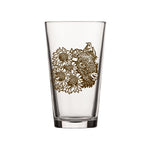 Bison Pint Glass With Sunflower Illustration, 16 Fl Oz - Pint Glass - Two Little Fruits - Two Little Fruits