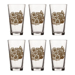 Bison Pint Glass With Sunflower Illustration, 16 Fl Oz - Pint Glass - Two Little Fruits - Two Little Fruits