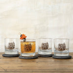 Bison Rocks Glass | Durable Design with Bison and Sunflower - Rocks Glass - Two Little Fruits - Two Little Fruits