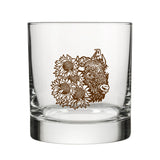 Bison Rocks Glass | Durable Design with Bison and Sunflower - Rocks Glass - Two Little Fruits - Two Little Fruits