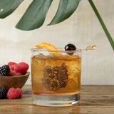 Bison Rocks Glass | Durable Design with Bison and Sunflower - Rocks Glass - Two Little Fruits - Two Little Fruits