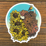 Bison illustrated vinyl sticker by Two Little Fruits
