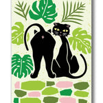 Black Cat Magnet with Monstera Design - 2" x 3" Weather - Resistant Fridge Magnet - Fridge Magnets - Two Little Fruits - Two Little Fruits