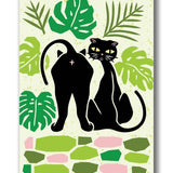 Black Cat Magnet with Monstera Design - 2" x 3" Weather - Resistant Fridge Magnet - Fridge Magnets - Two Little Fruits - Two Little Fruits