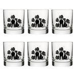 Black Cat Whiskey Glass - Unique Monstera Leaf Design, 10 Oz Capacity, Made in USA, Dishwasher Safe - Rocks Glass - Two Little Fruits - Two Little Fruits