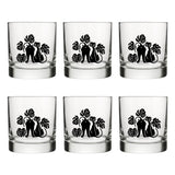 Black Cat Whiskey Glass - Unique Monstera Leaf Design, 10 Oz Capacity, Made in USA, Dishwasher Safe - Rocks Glass - Two Little Fruits - Two Little Fruits