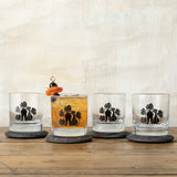 Black Cat Whiskey Glass - Unique Monstera Leaf Design, 10 Oz Capacity, Made in USA, Dishwasher Safe - Rocks Glass - Two Little Fruits - Two Little Fruits