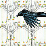 Black Crow Art Print – Majestic Bird Flying Through Aspen Trees, Perfect Rustic Decor - Paper Prints - Two Little Fruits - Two Little Fruits