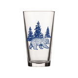 Blue Bear Pint Glass - 16 Oz Durable Glass with Charming Bear Illustration - Pint Glass - Two Little Fruits - Two Little Fruits
