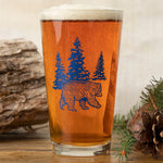 Blue Bear Pint Glass - 16 Oz Durable Glass with Charming Bear Illustration - Pint Glass - Two Little Fruits - Two Little Fruits
