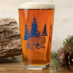 Blue Bear illustrated pint glass by Two Little Fruits