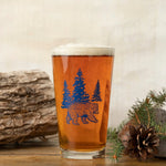 Blue Bear Pint Glass - 16 Oz Durable Glass with Charming Bear Illustration - Pint Glass - Two Little Fruits - Two Little Fruits