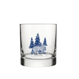 Blue Bear Screen Printed Glassware - Unique Whiskey Rocks Glass for Entertaining & Gifts, 10 Fl Oz - Rocks Glass - Two Little Fruits - Two Little Fruits