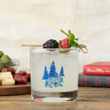 Blue Bear Screen Printed Glassware - Unique Whiskey Rocks Glass for Entertaining & Gifts, 10 Fl Oz - Rocks Glass - Two Little Fruits - Two Little Fruits