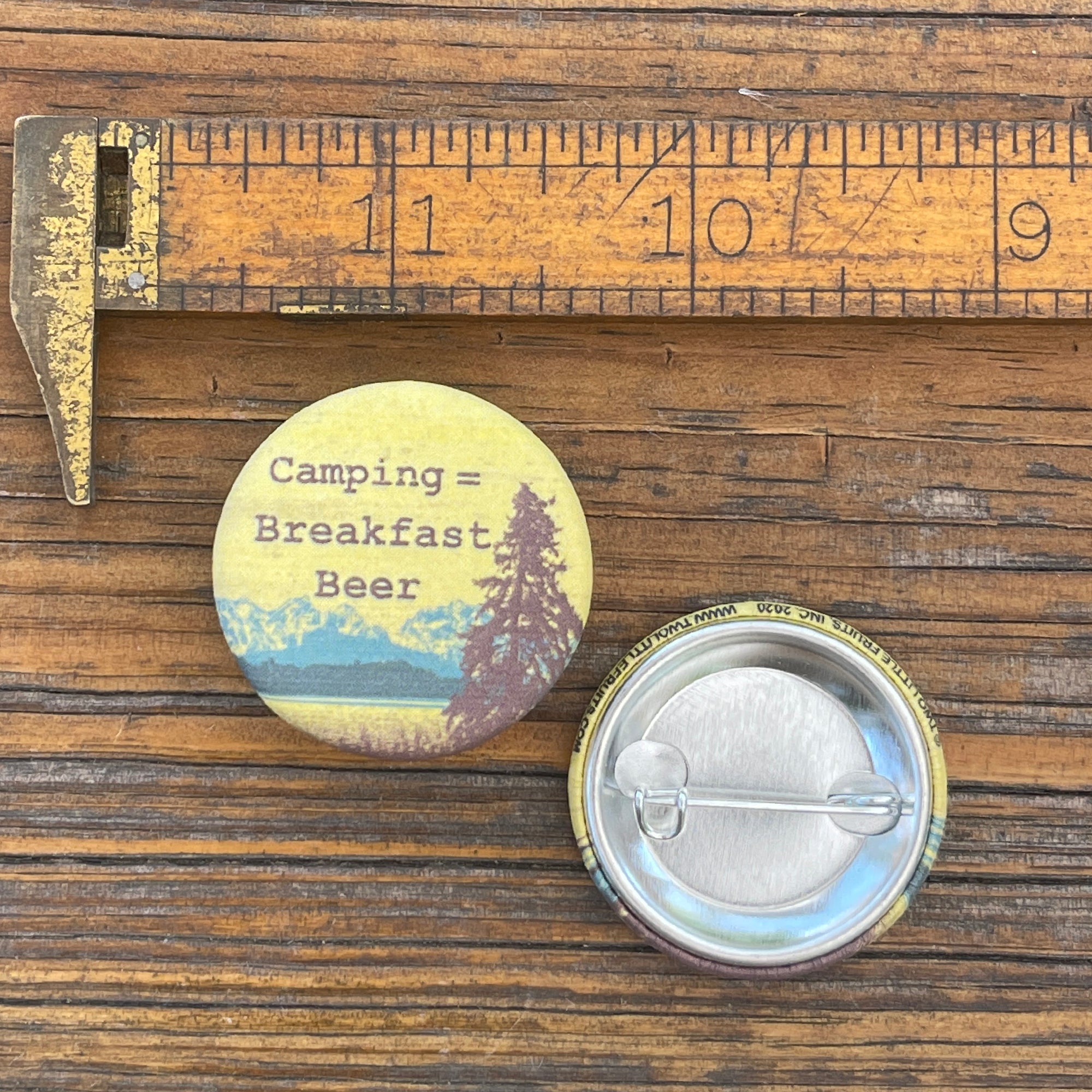 Breakfast Beer Matte Button Pin - Button Pins - Two Little Fruits - Two Little Fruits