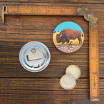 Buffalo Magnetic Bottle Opener - Pocket - Sized, Heavy - Duty, Neodymium Magnet with Soft - Touch Finish - Soft Matte Bottle Openers - Two Little Fruits - Two Little Fruits