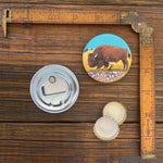 Buffalo illustrated magnetic bottle opener by Two Little Fruits