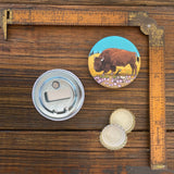 Buffalo illustrated magnetic bottle opener by Two Little Fruits
