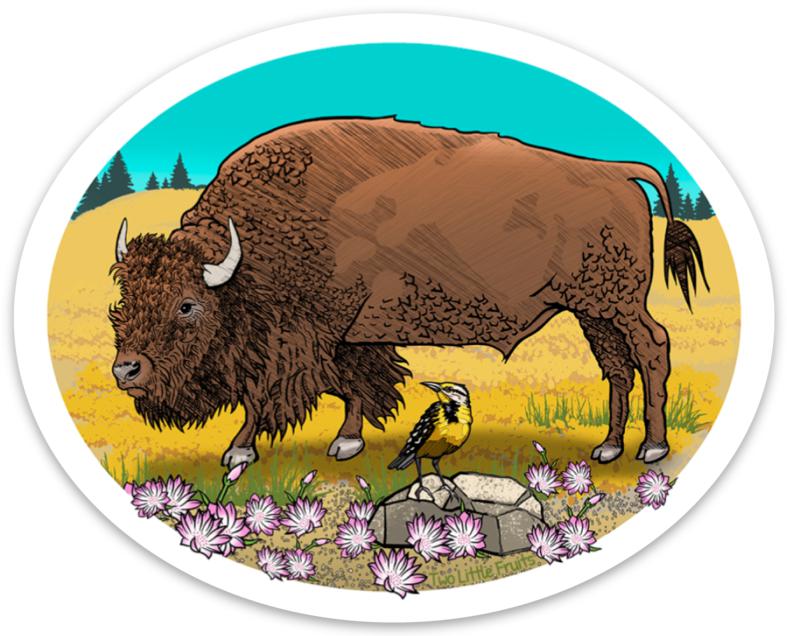 Montana Buffalo Sticker-Sticker-Two Little Fruits