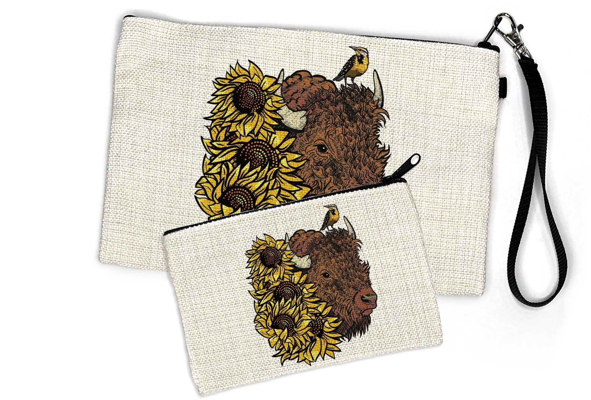 Buffalo Zipper Pouches For Travel - Versatile Cosmetic & Pencil Bags in 2 Sizes - Zipper Pouches - Two Little Fruits - Two Little Fruits