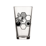 Buzzing Bee Beer Glass - Handcrafted Honeycomb Design - Pint Glass - Two Little Fruits - Two Little Fruits