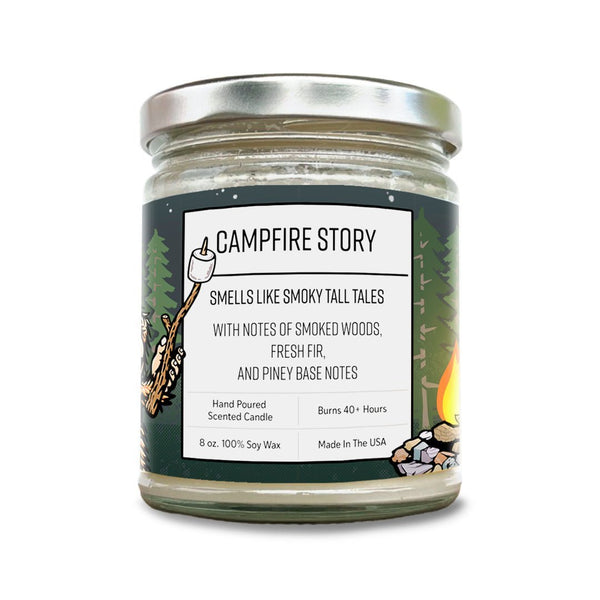 Campfire Scented Candle - with Smoky Wood, Fir, and Pine Notes - Soy Candles - Two Little Fruits - Two Little Fruits