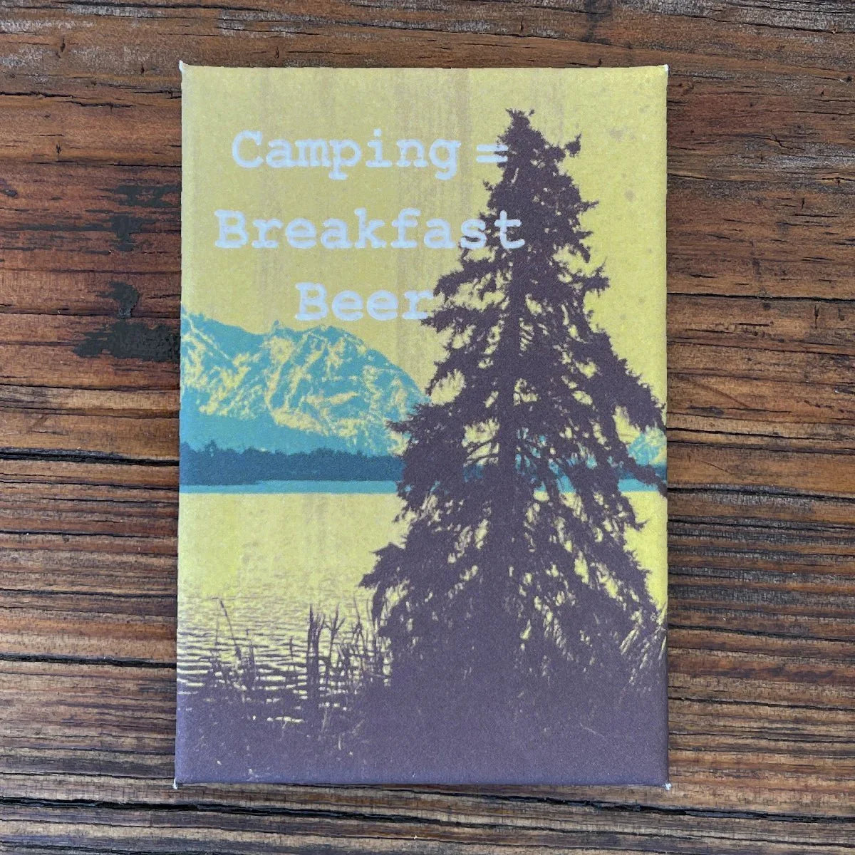 Camping Breakfast Beer illustrated fridge magnet by Two Little Fruits